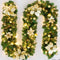 Gloden 9FT Xmas Christmas Garland Artificial Wreath with LED Lights Stairs Home Rattan