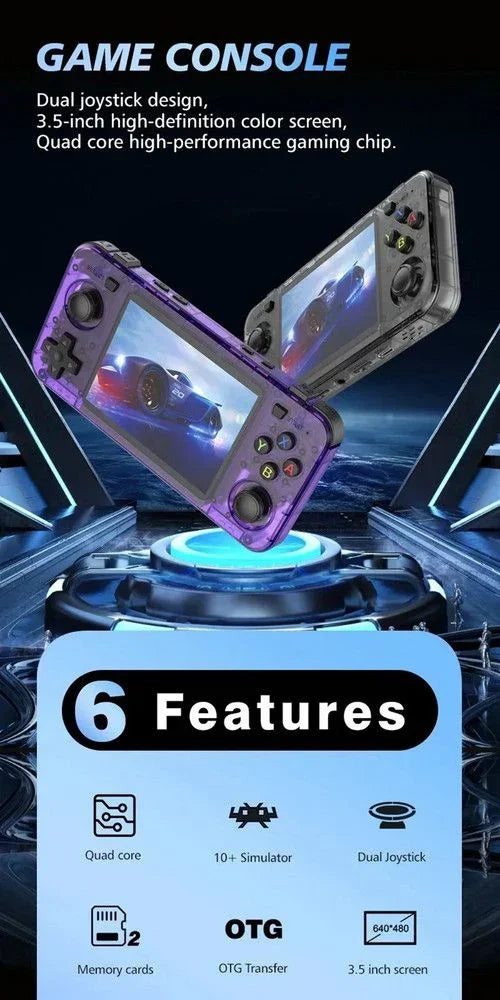 20000+ Games R36H Portable Video Game Consoles Retro Handheld Game Console purple