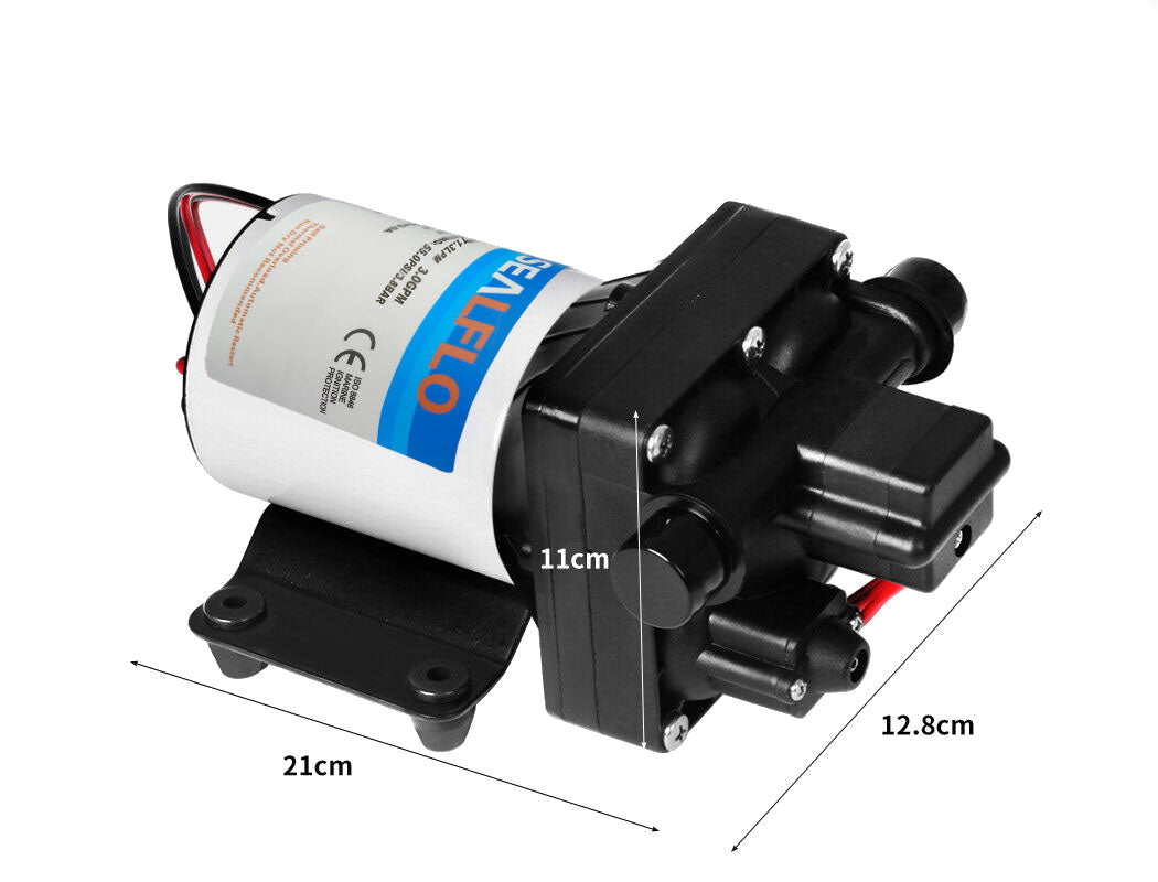 12V Caravan Water Pump High Pressure Self-priming rv Camping Boat 55PSI 11.3L/M