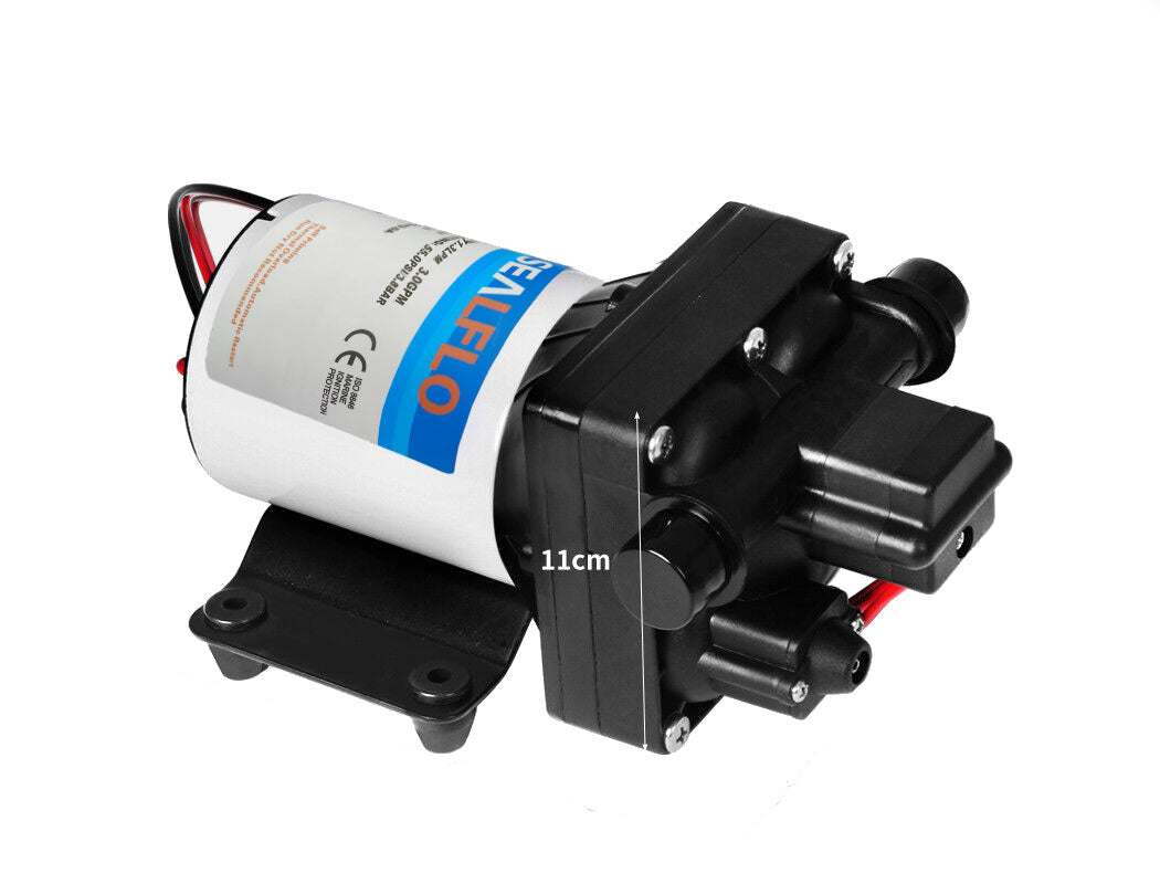 12V Caravan Water Pump 55PSI 11.3L/min Self-Priming Diaphragm Pump for RV & Boat