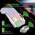 104 Keys Wireless Gaming Keyboard Mouse Set+Mouse Pad, RGB LED Backlit PC/Laptop White-RGB
