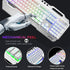 104 Keys Wireless Gaming Keyboard Mouse Set+Mouse Pad, RGB LED Backlit PC/Laptop White-RGB