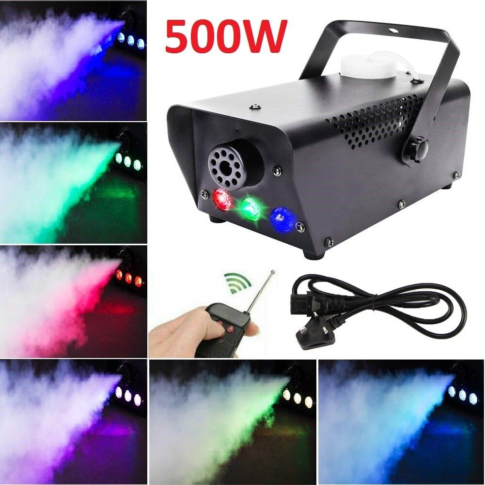 500W Fog Smoke Machine RGB LED Wireless Remote Party Disco Halloween Fogger