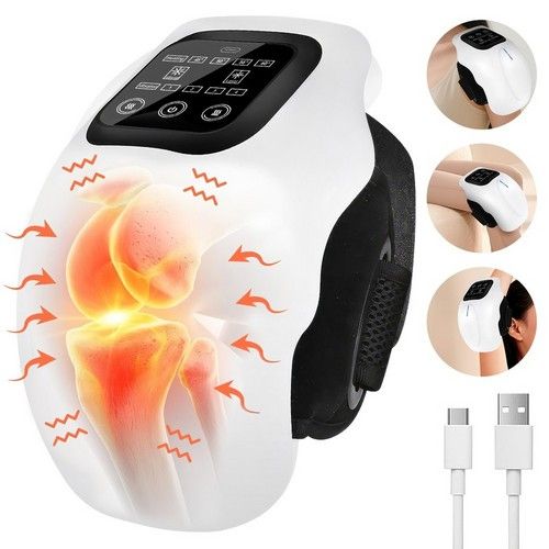 Cordless Heated Knee Massager Air Compression & Vibration Infrared Knee Therapy