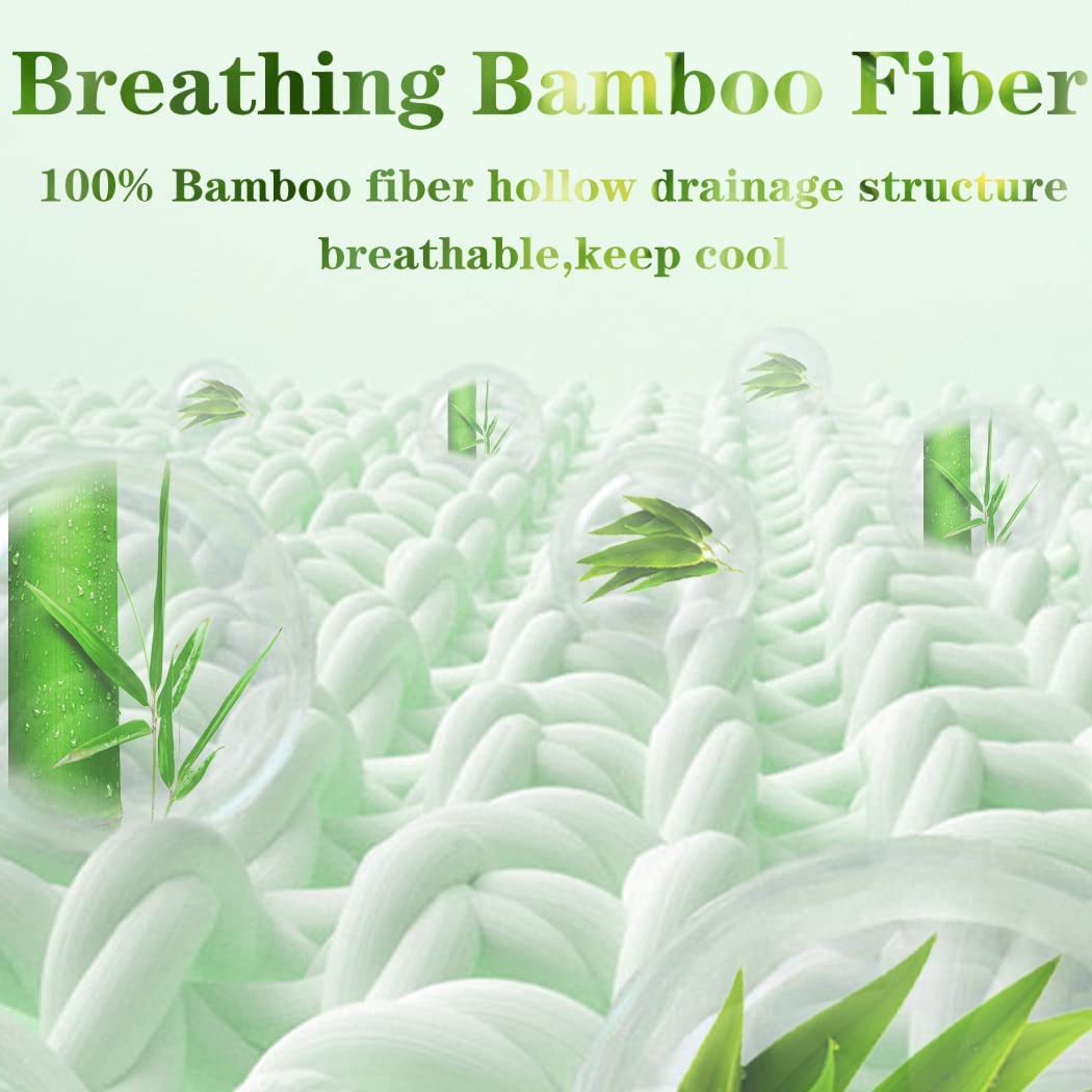 Bamboo Pillowtop Mattress Topper Luxury Bedding Mat Pad Protector Cover King Single 108 x 203 cm