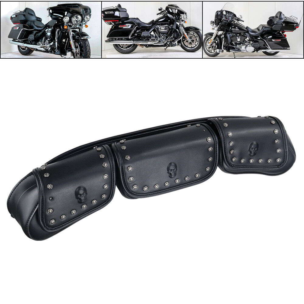 3 Pocket Windshield Bag Waterproof Fit For Harley Electra Glide FLHTC 96-13