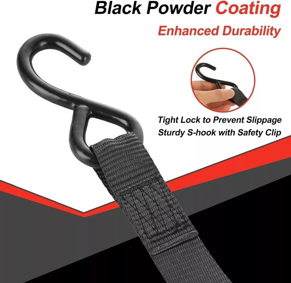 Quick Release Automatic Heavy Duty Retractable Ratchet Tie Down Strap black 25mm*3m