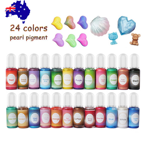 24PcS Resin Liquid Pigment Colorant Pearl Coloring Dye Epoxy Resin Colorant DIY