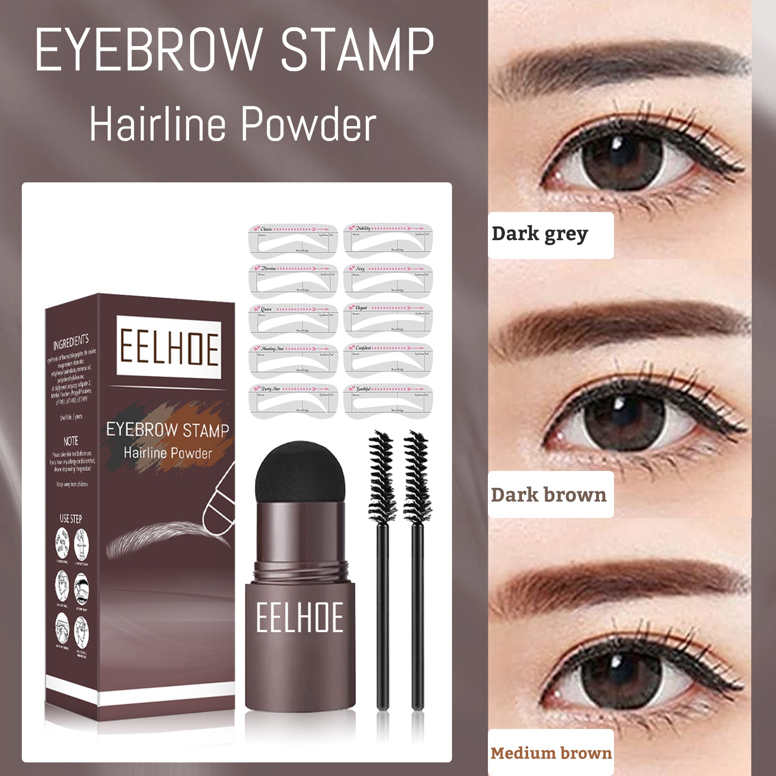 Eyebrow Print Mold Thrush, Lazy Eyebrows Fill Makeup Eyebrow Cake Waterproof Hairline Powder