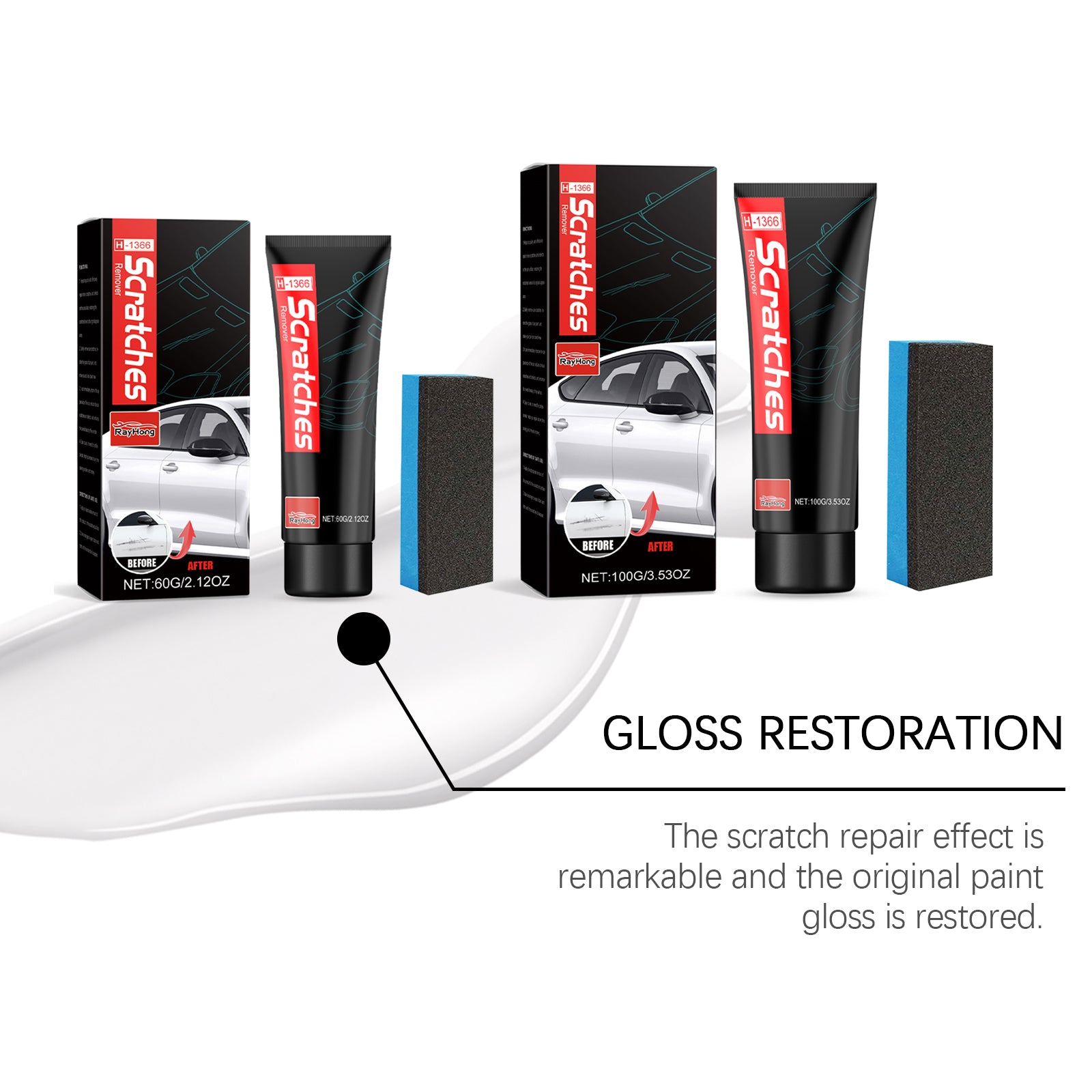 cratches Remover, Paint Cleaning Decontamination Wax Scratch Retreading Paste Repair Car Wax