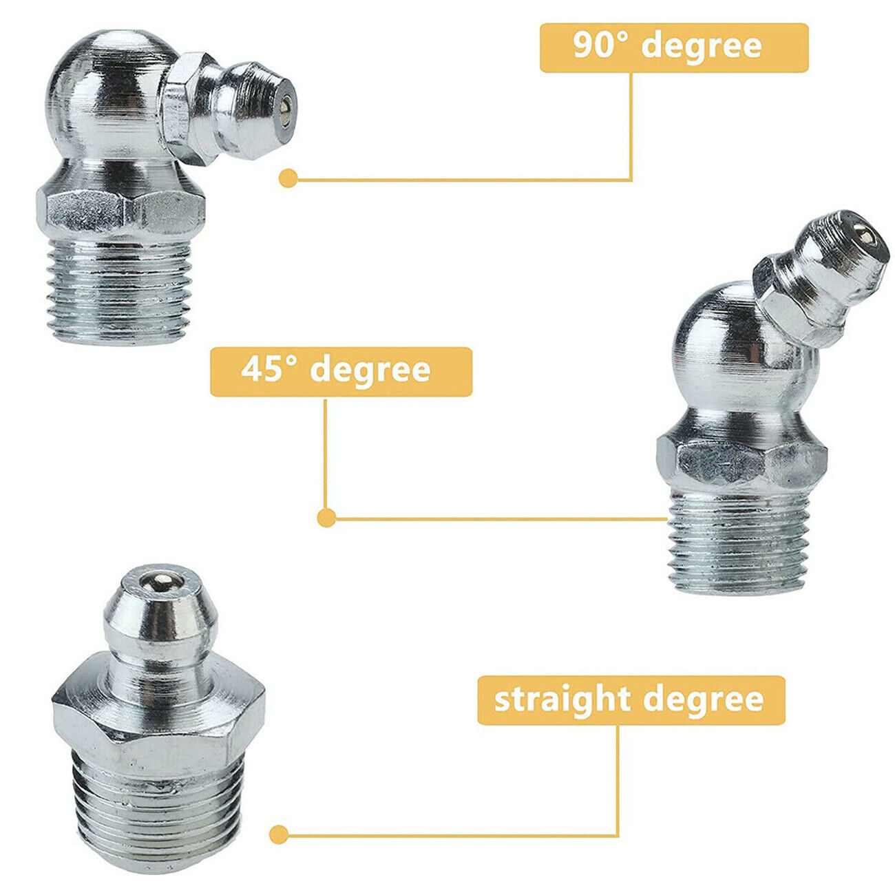 Grease Gun Coupler High Pressure Quick Release Lock Nozzles w/Hose For 1/8