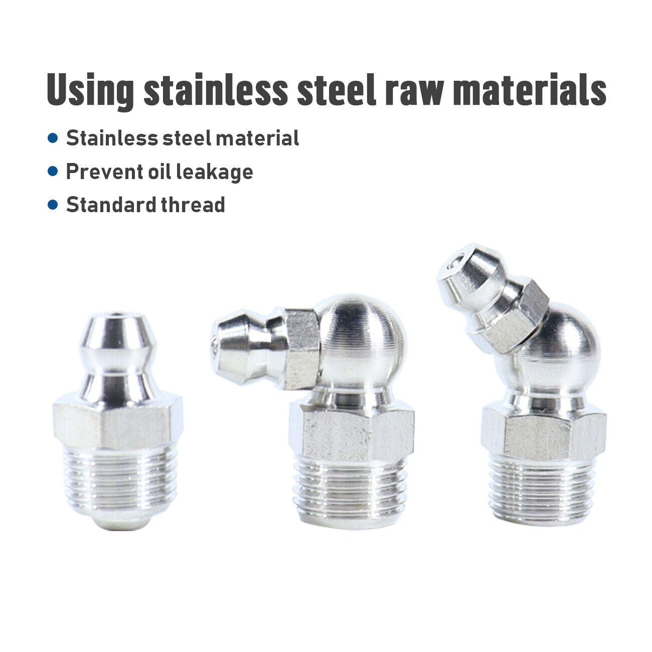 Grease Gun Coupler High Pressure Quick Release Lock Nozzles w/Hose For 1/8