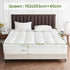 1500GSM Bamboo Mattress Topper Extra Thick 10CM Bed Topper Queen: 152 x 203 + 40 cm