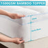 1500GSM Bamboo Mattress Topper Extra Thick 10CM Bed Topper King: 180 x 203 + 40 cm