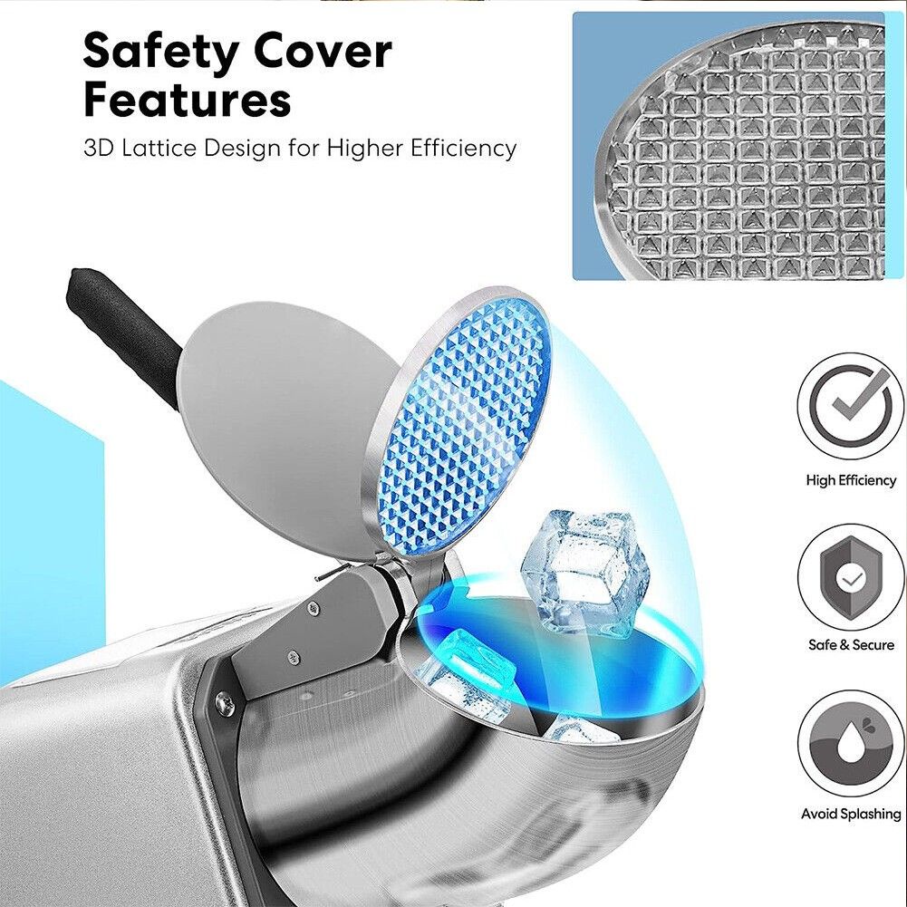 Upgraded Electric Ice Crusher Shaver Snow Cone Maker Commercial Machine2200r/m