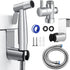 Handheld Bidet Sprayer Shattaf Kit Chrome Brass 1.5m Hose Diverter Toilet Douche