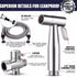 Handheld Bidet Sprayer Shattaf Kit Chrome Brass 1.5m Hose Diverter Toilet Douche