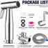 Handheld Bidet Sprayer Shattaf Kit Chrome Brass 1.5m Hose Diverter Toilet Douche