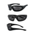 3pcs Chopper Foam Padded Motorcycle Riding Glasses Sunglasses Windproof Goggles