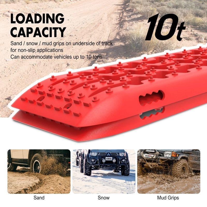 KIT1 Recovery track Board Traction Sand trucks strap mounting 4x4 Sand Snow Car RED
