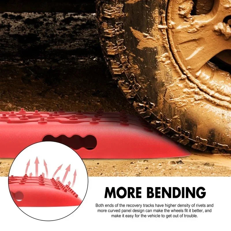 KIT1 Recovery track Board Traction Sand trucks strap mounting 4x4 Sand Snow Car RED