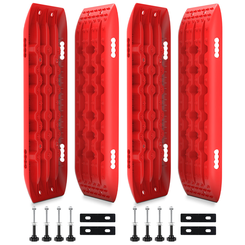 Recovery tracks 10T 2 Pairs/ Sand tracks/ Mud tracks/  Mounting Bolts Pins Gen 2.0 -Red