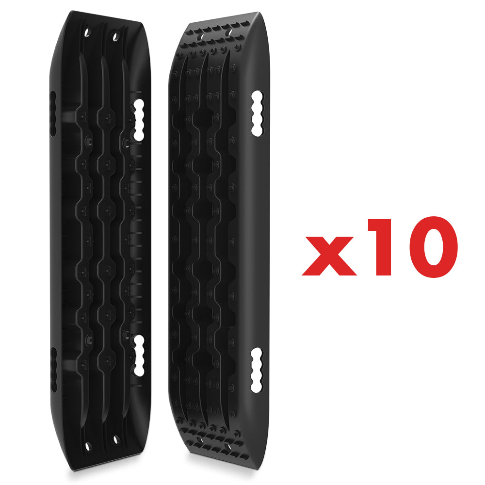 10 Pairs Recovery tracks Boards 4WD 4X4 10T Sand / Mud / Snow Gen 2.0 Black