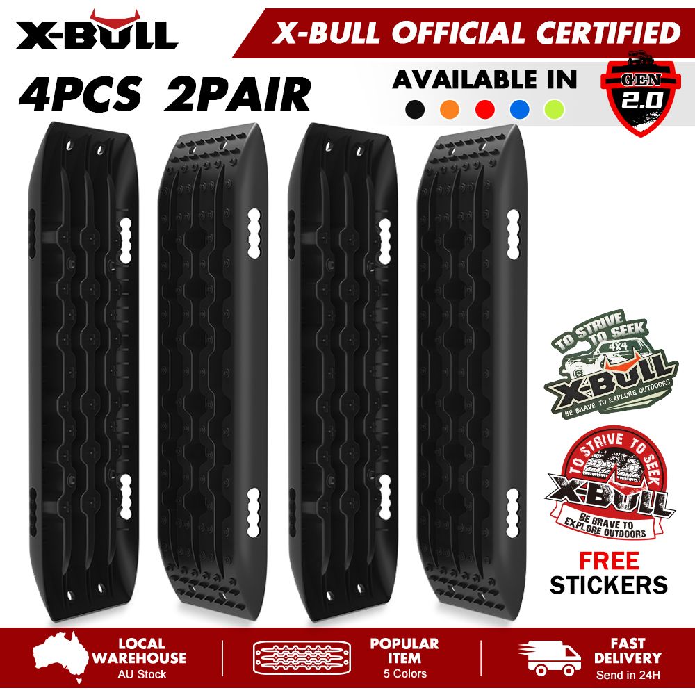 Recovery Tracks Gen 2.0 10T Sand Mud Snow 2 Pairs Offroad 4WD 4x4 2PC 91CM Black
