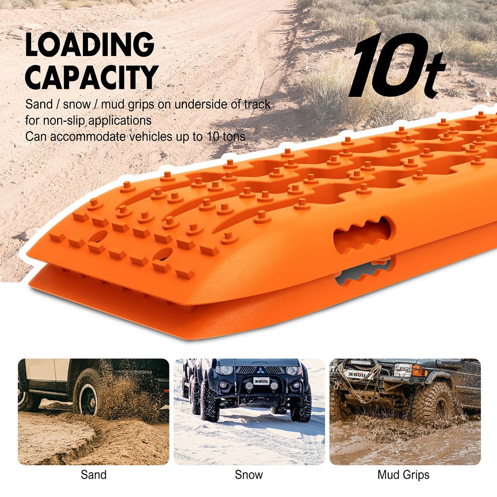 4WD Recovery tracks 10T 2 Pairs/ Sand tracks/ Mud tracks/  Mounting Bolts Pins Gen 2.0
