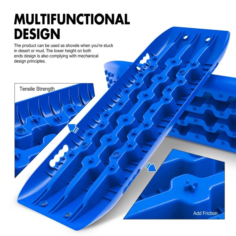Recovery Tracks Gen 2.0 10T Sand Mud Snow 2 Pairs Offroad 4WD 4x4 2PC 91CM Blue