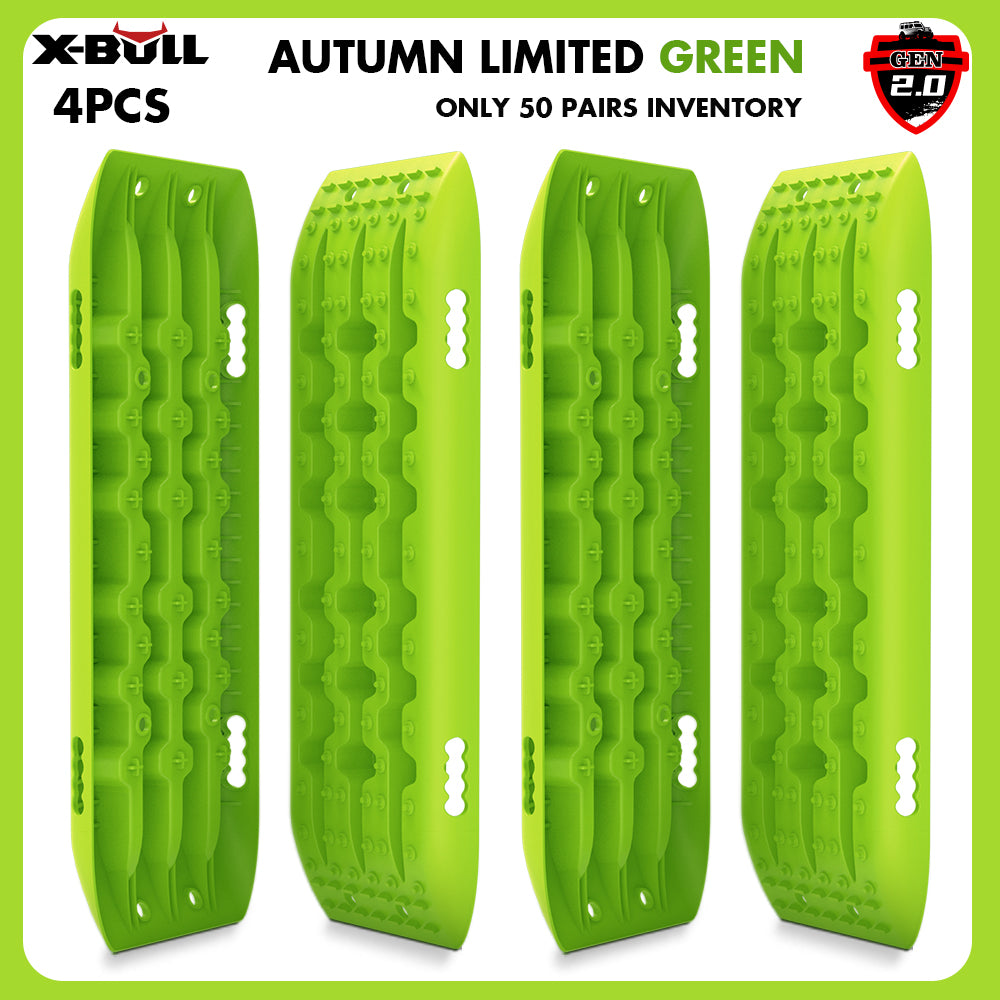 Recovery Tracks Boards 10T 4PCS 2Pairs Truck Snow Mud 4WD Offroad Gen2.0 91cm Green