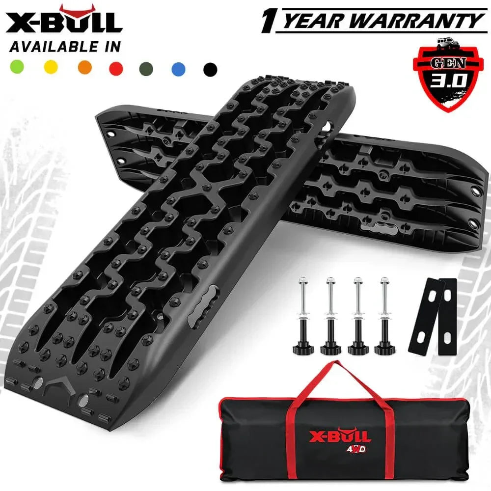 2PCS Recovery Tracks Boards Snow Tracks Mud tracks 4WD With 4PC mounting bolts Black