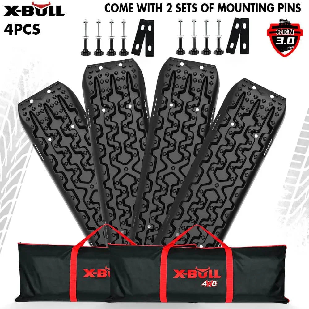 Recovery tracks Boards 10T 2 Pairs Sand Mud Snow With Mounting Bolts pins Black