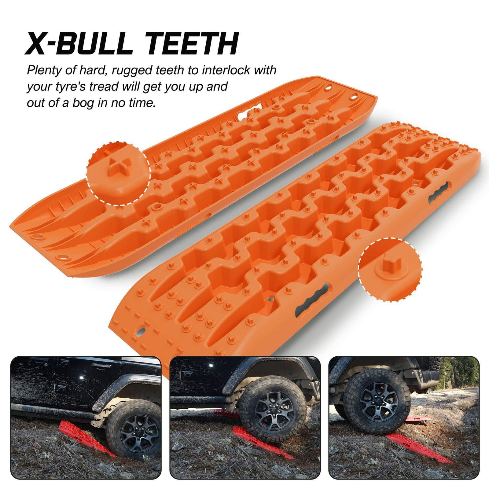 2PCS Recovery Tracks Snow Tracks Mud tracks 4WD With 4PC mounting bolts