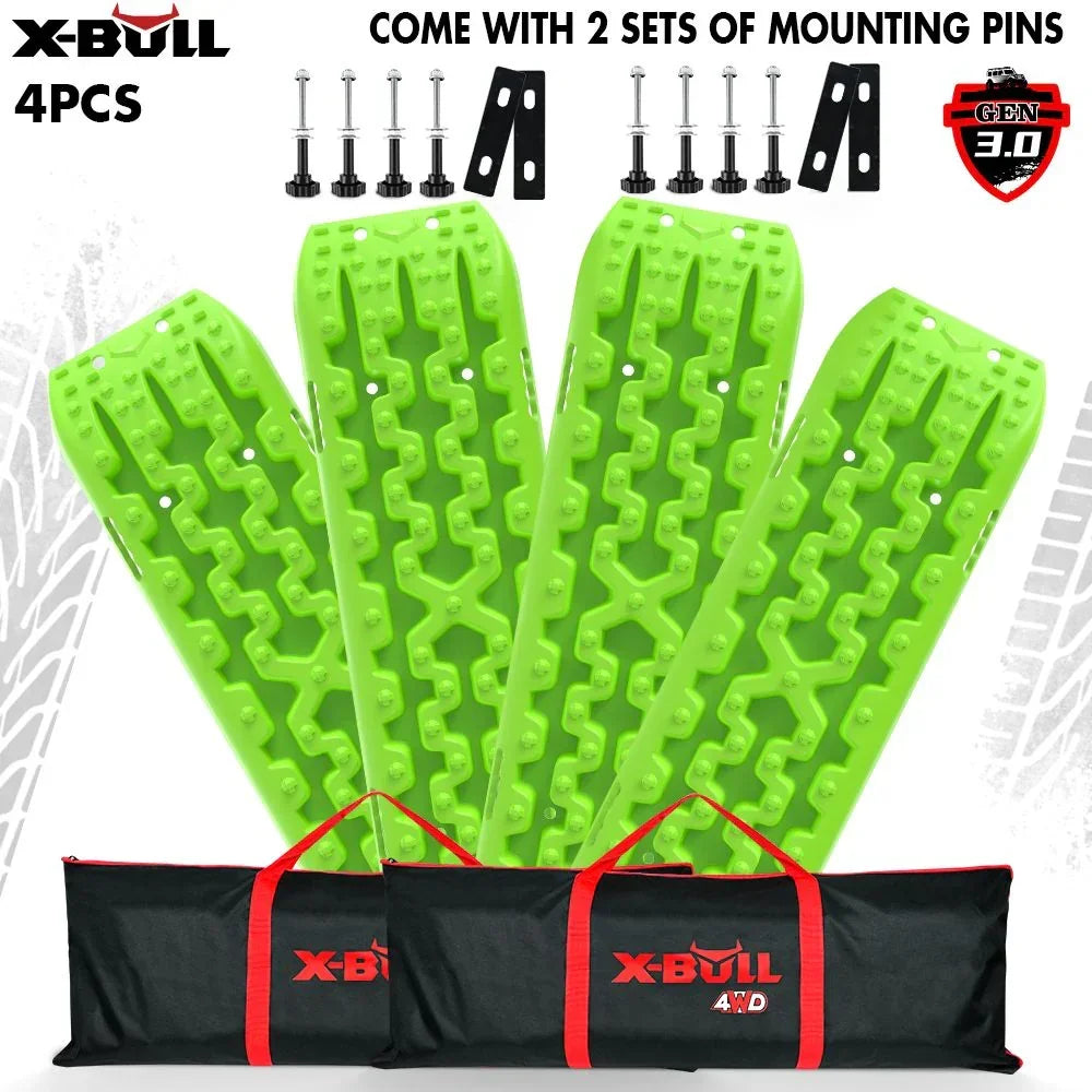 Recovery tracks Boards 10T 2 Pairs Sand Mud Snow With Mounting Bolts pins Green