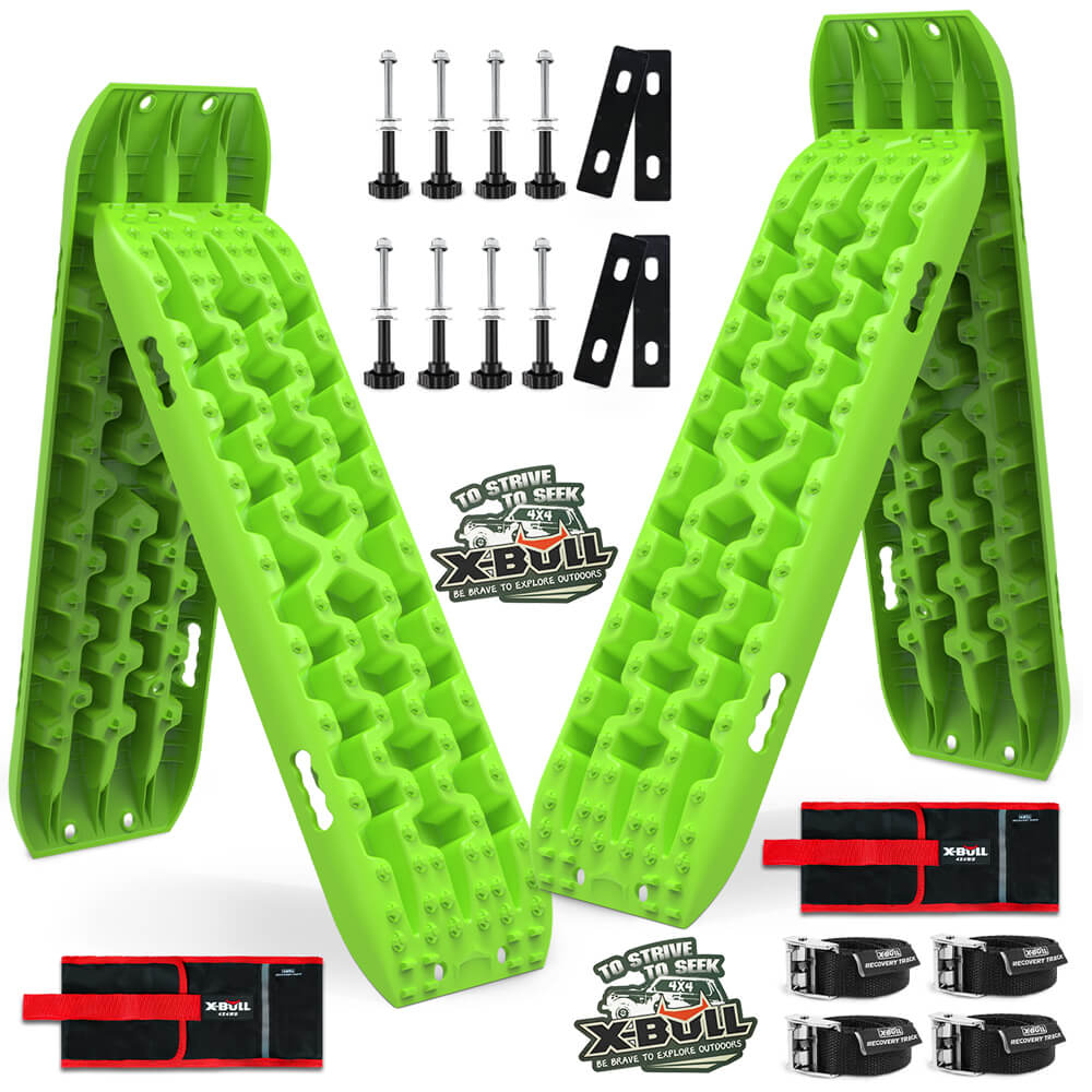 X-BULL Recovery tracks Boards 10T 2 Pairs Sand Mud Snow With Mounting Bolts pins Green