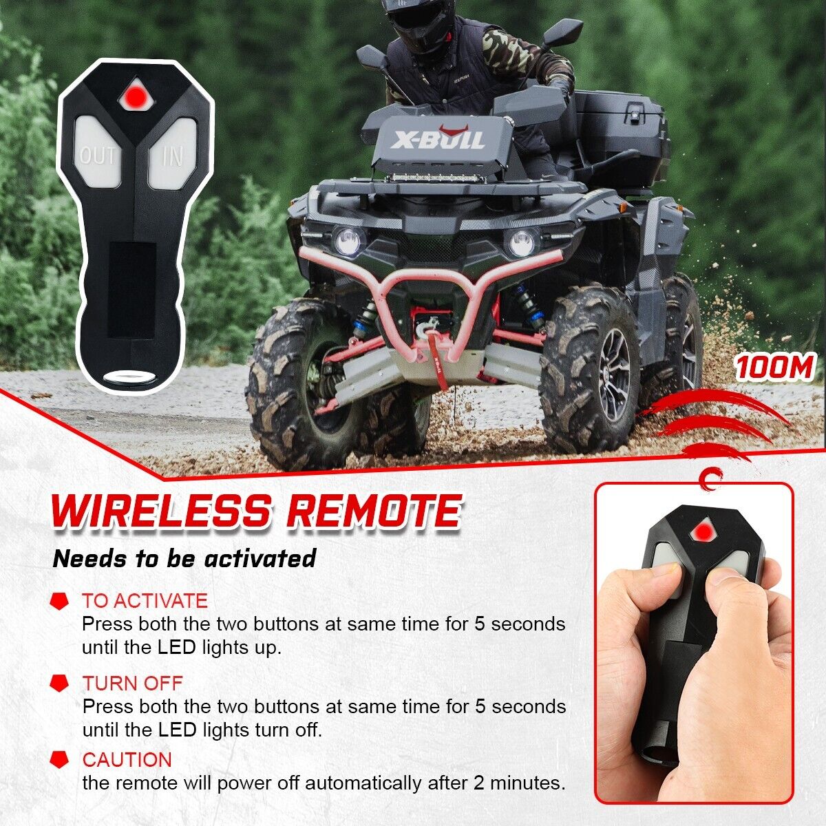 Electric Winch 12V 5000LBS Wireless 15.2M Steel Cable ATV UTV 4WD Boat