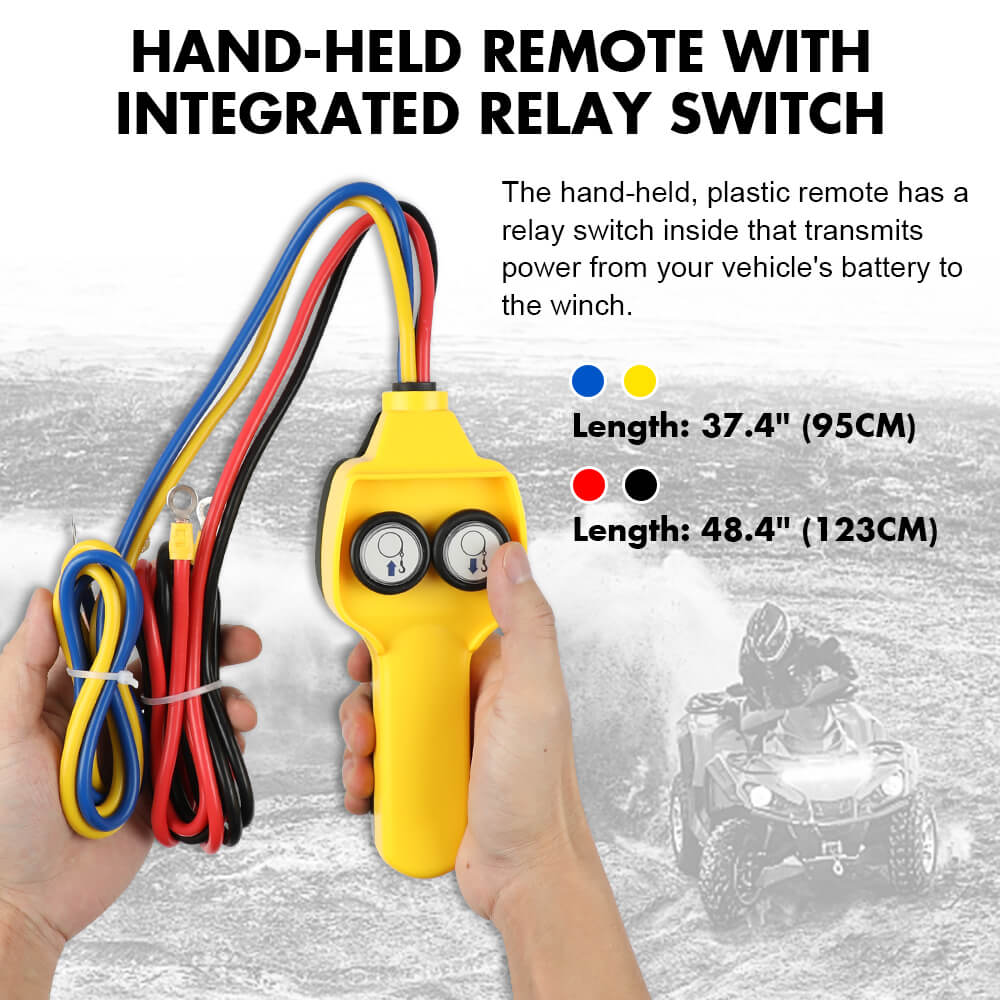 12V Electric Winch 2500LBS Synthetic Rope 15.2M ATV Boat Winch Trailer