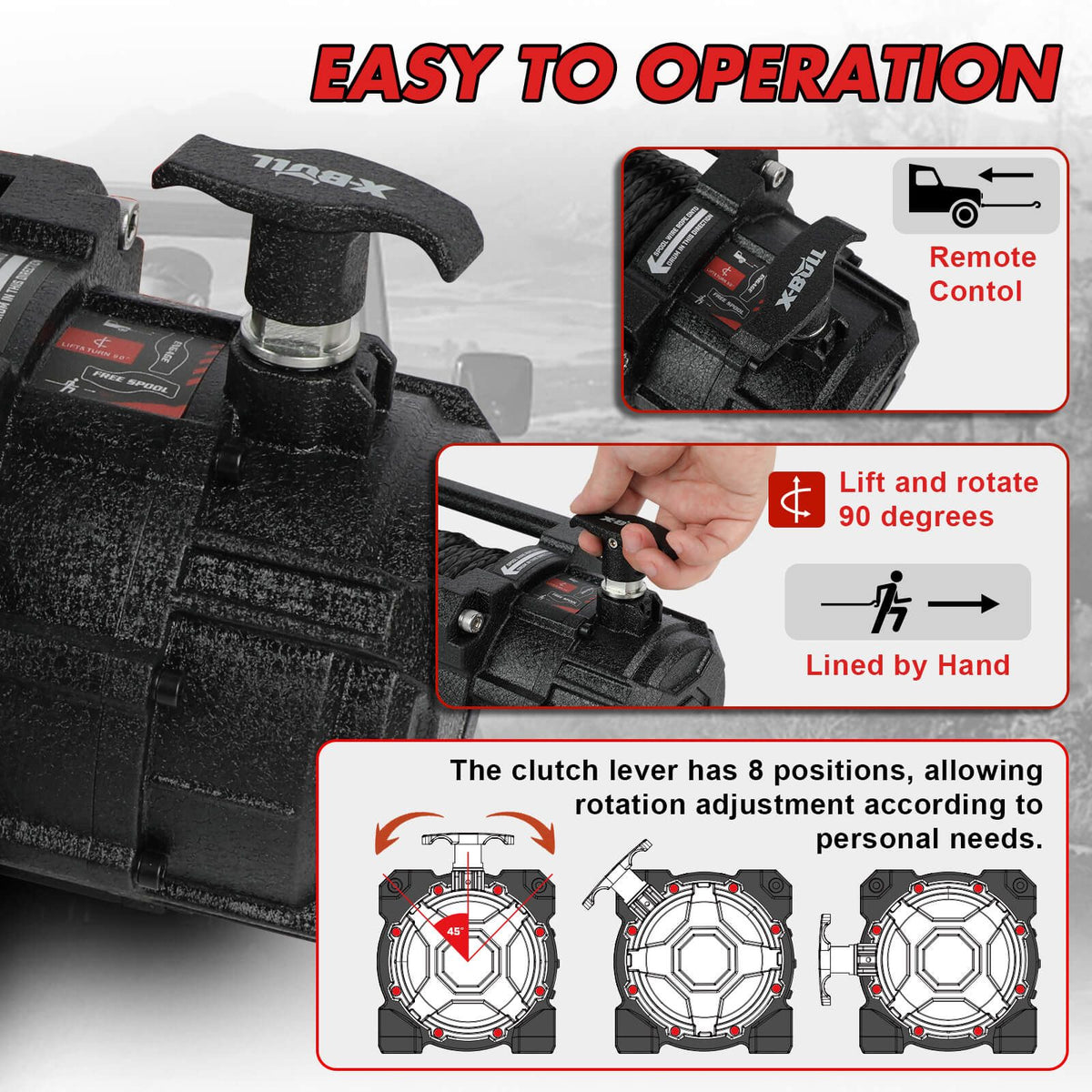 X-BULL 14500lbs 12V Electric Winch Synthetic Rope Wireless Remote 4WD 4x4 Kit