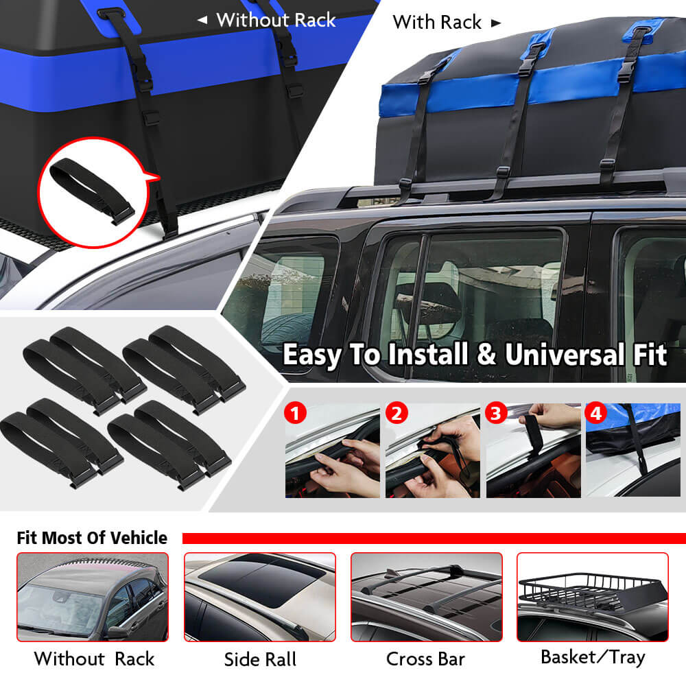 Waterproof Car Roof Top Rack Carrier ravel Cargo Luggage Cube Bag Trave 425L