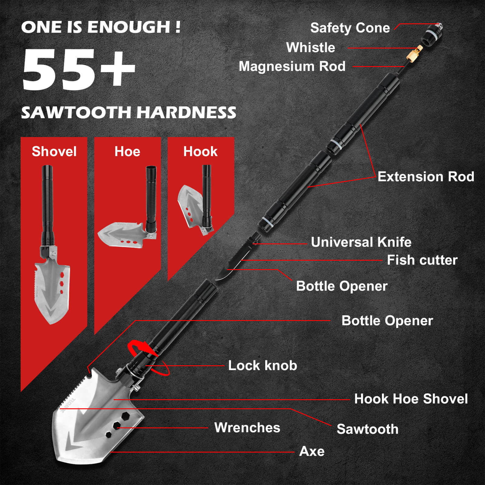 Folding Shovel Outdoor Camping Survival Tools Multifunction Military