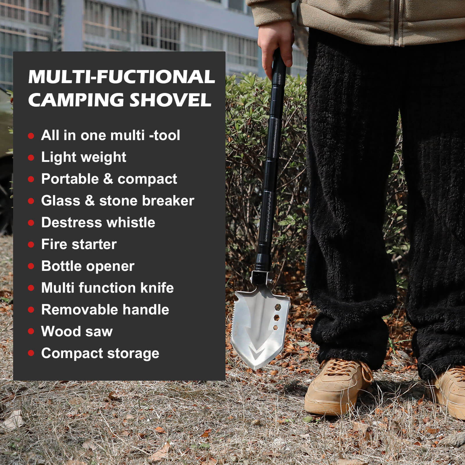 Folding Shovel Outdoor Camping Survival Tools Multifunction Military