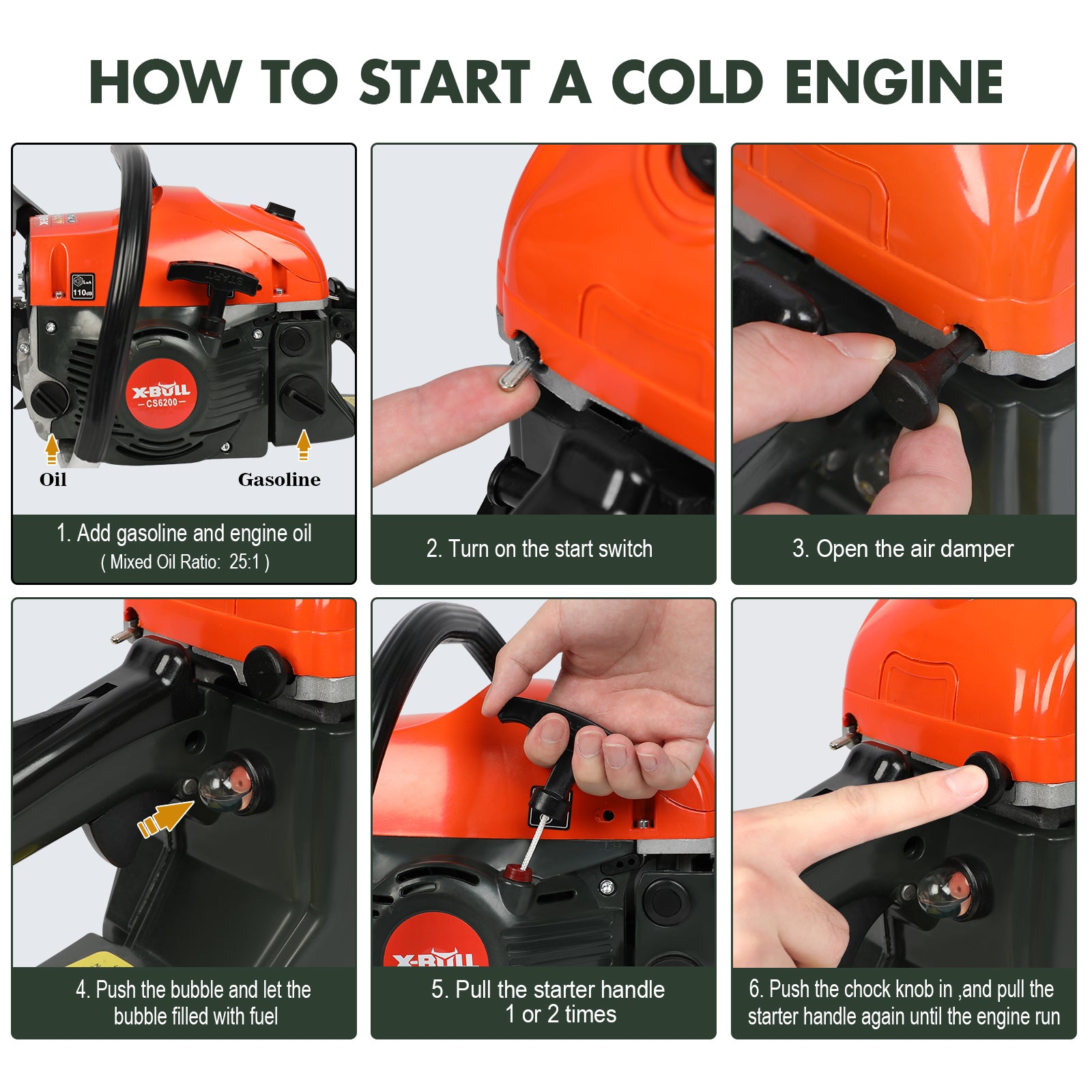 Chainsaw Petrol Commercial 62cc 20