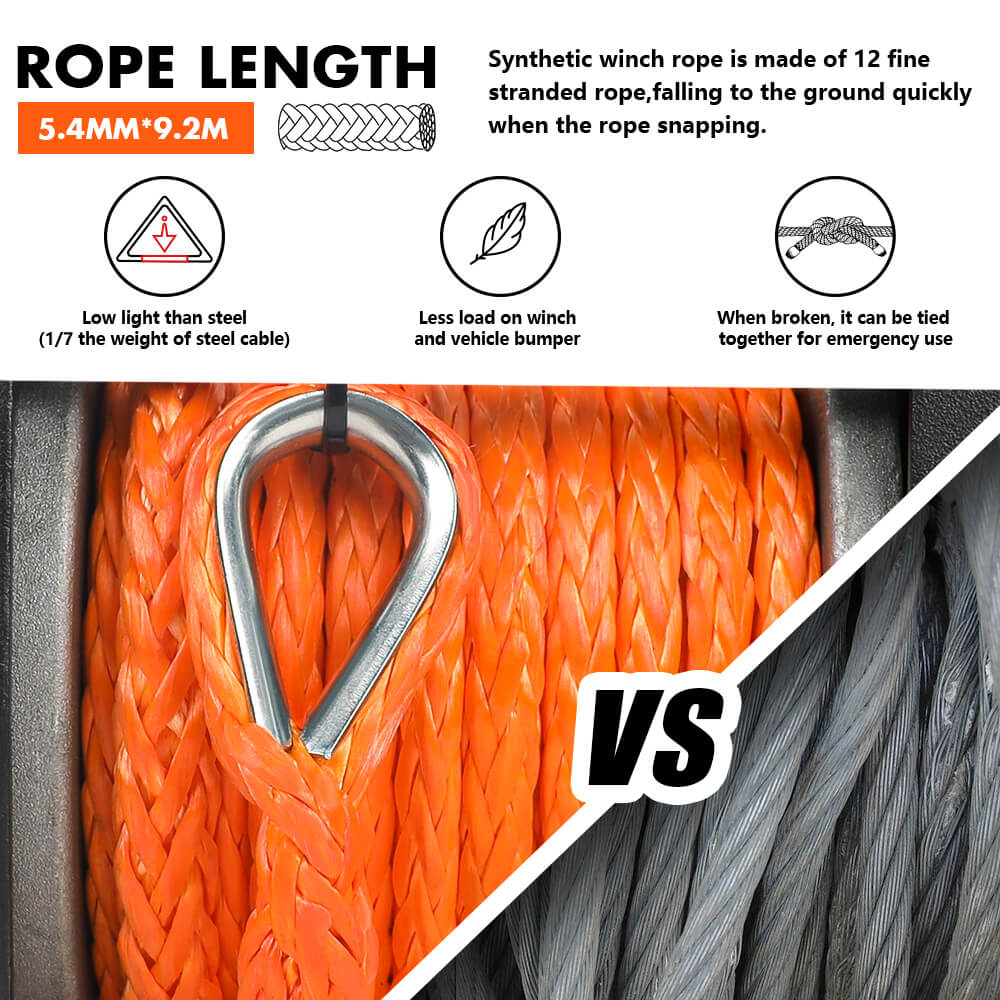 Electric Winch 4500lb Winch Synthetic Rope Wireless Towing Trailer ATV UTV