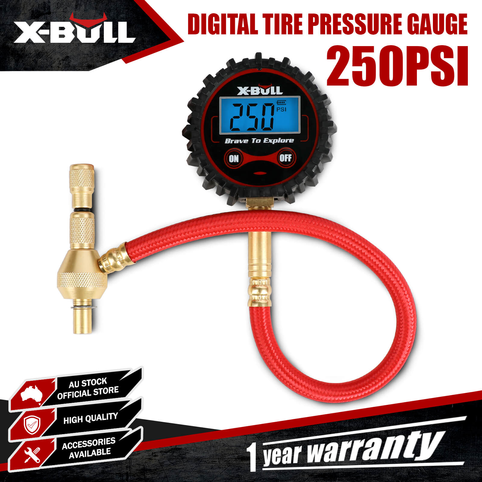 Digital tire pressure gauge 250PSI Tyre Air Pressure Car Motorcycle LED