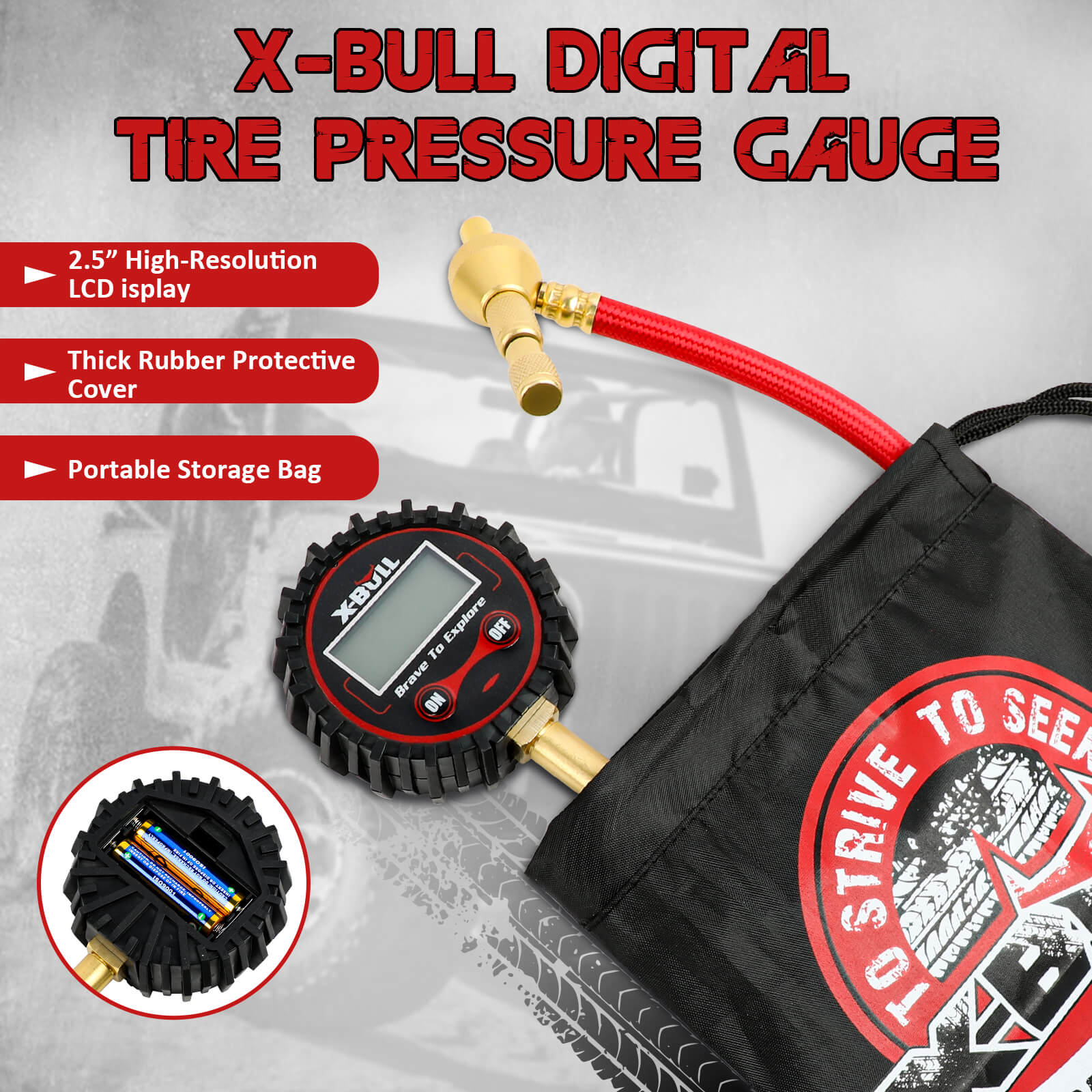 Digital tire pressure gauge 250PSI Tyre Air Pressure Car Motorcycle LED
