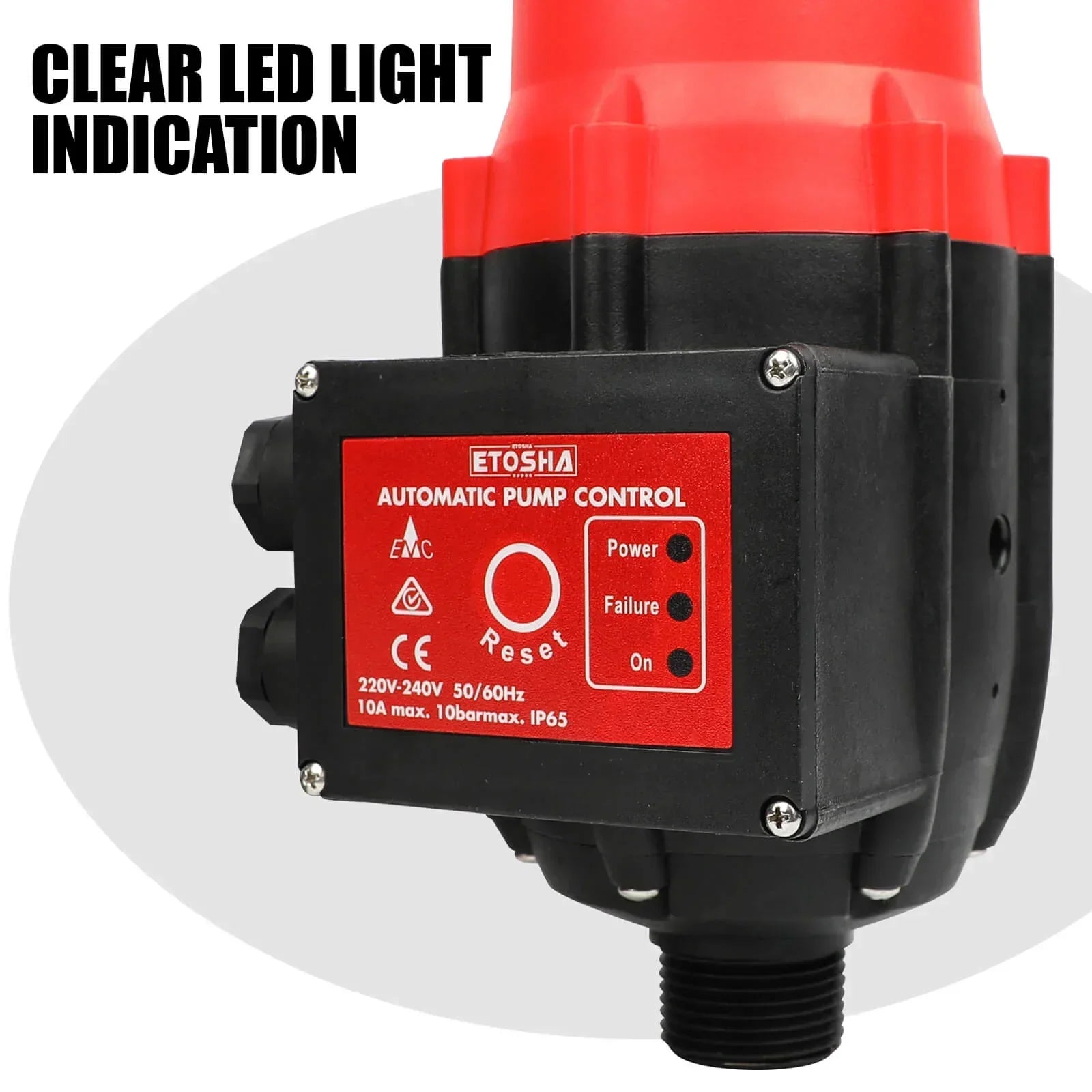 Water Pressure Pump Controller Auto Switch Control Electric BLACK