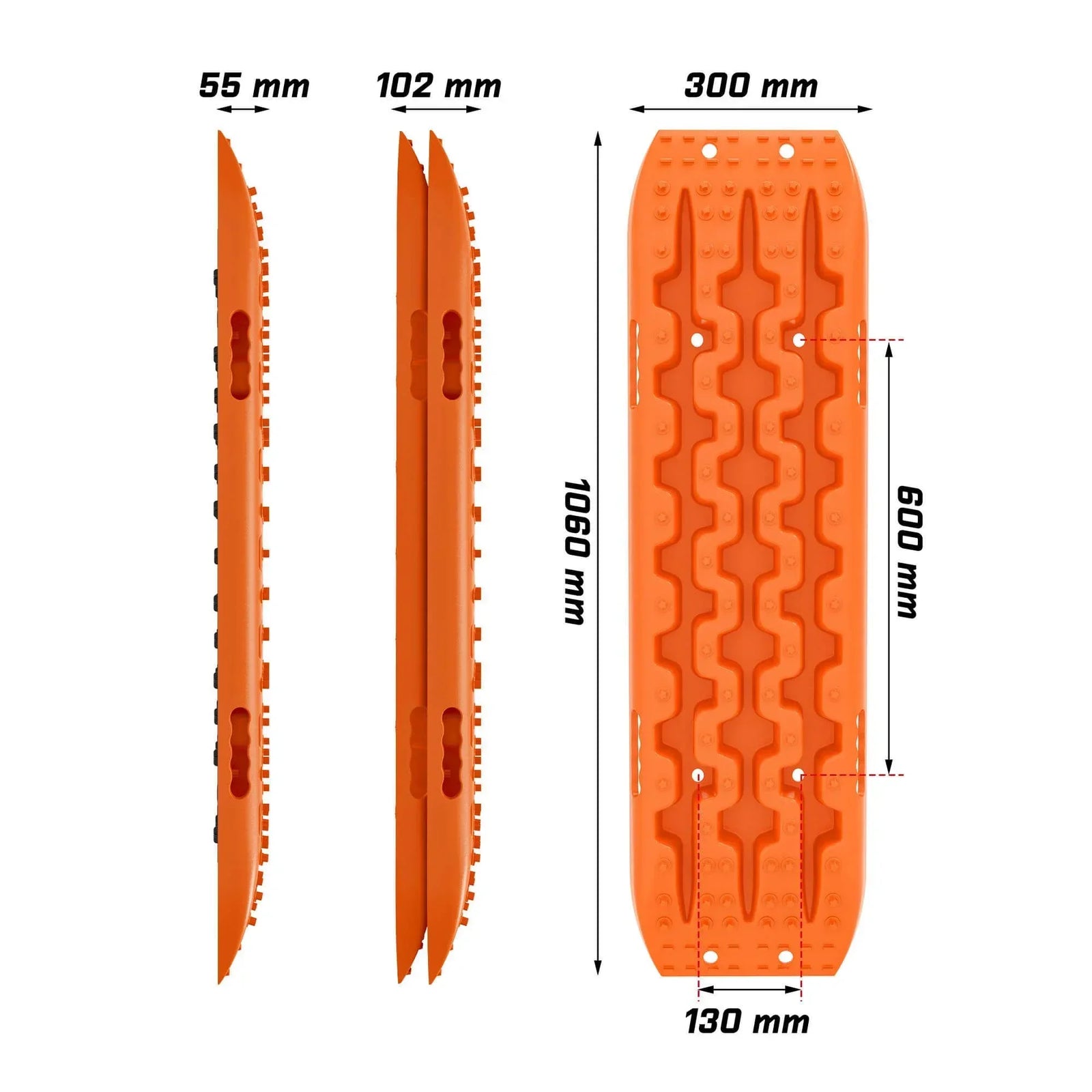 Recovery tracks Sand tracks KIT Carry bag mounting pin Sand/Snow/Mud 10T 4WD-Orange Gen3.0