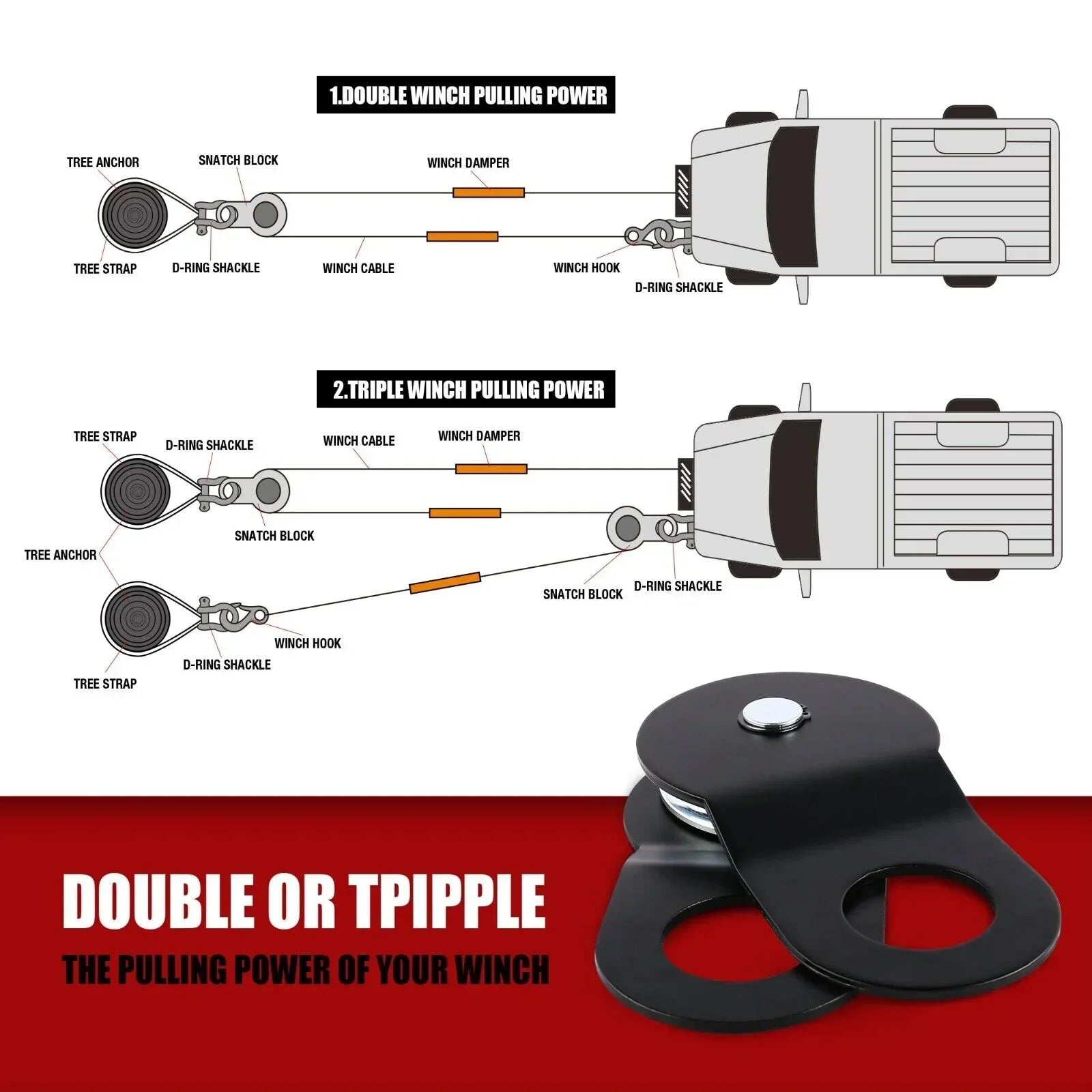 Winch Recovery Kit 13PCS Recovery tracks /Snatch Strap Off Road 4X4