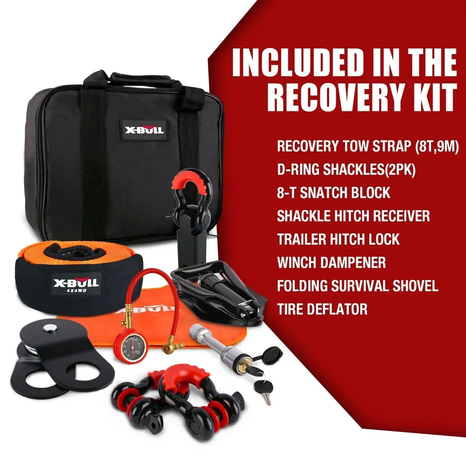 Winch Recovery Kit 13PCS Recovery tracks /Snatch Strap Off Road 4X4